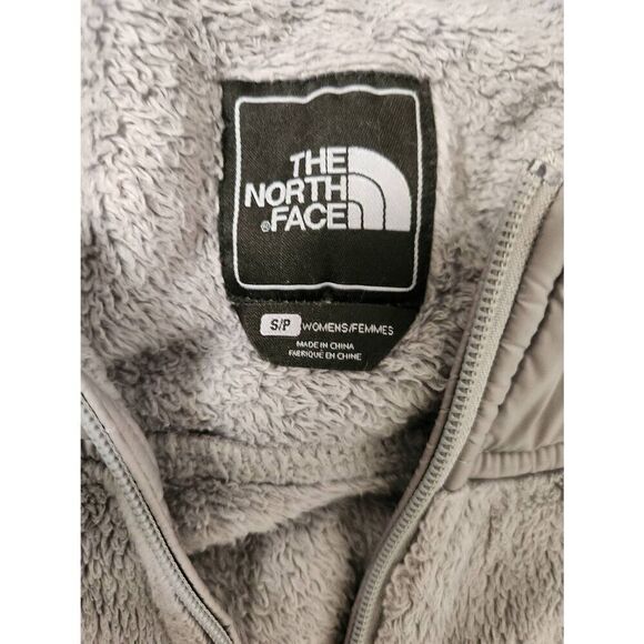 THE NORTH FACE WOMEN'S SILVER GRAY FULL ZIP FLEECE HOODED JACKET Sz SMALL - Picture 5 of 7